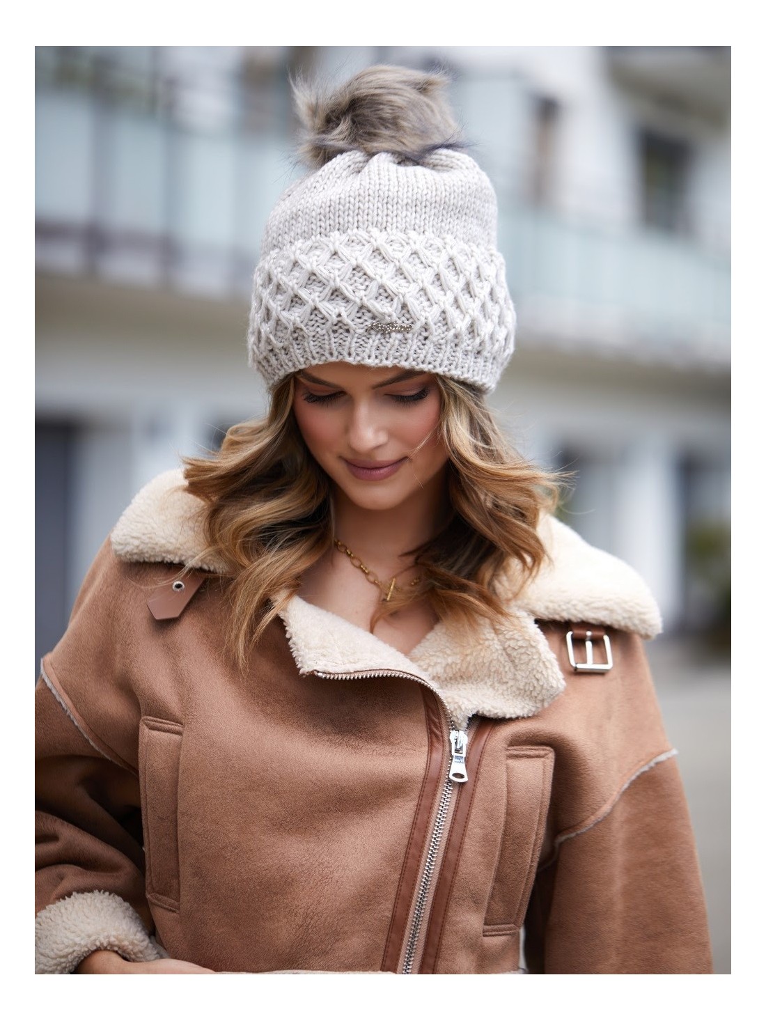 Beige Wintermütze C14 - Online-Shop - Boutique